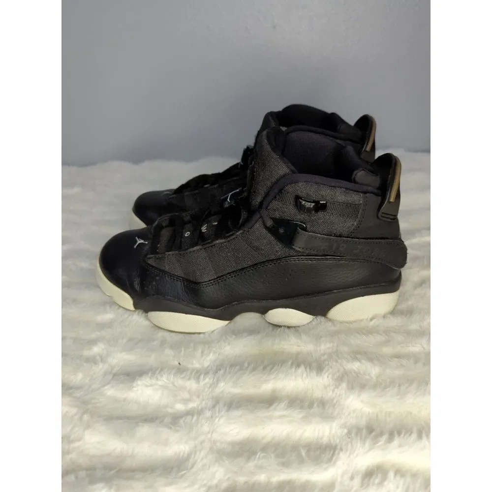 Nike Jordan Jr‎ 6 Rings Sneakers Black/Matte Silver-White 323419-021. Size 6.5Y